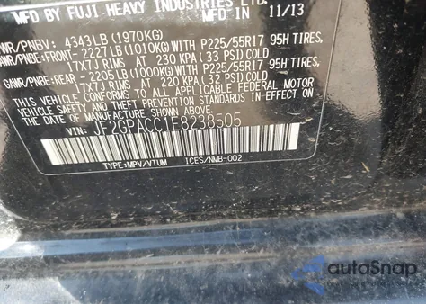 2014 Subaru Xv Crosstrek 2.0I Premium из США, поврежденный, VIN JF2GPACC1E8238505